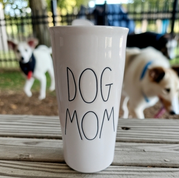 Rae Dunn Other - Rae Dunn "Dog Mom" Tall White Ceramic Mug